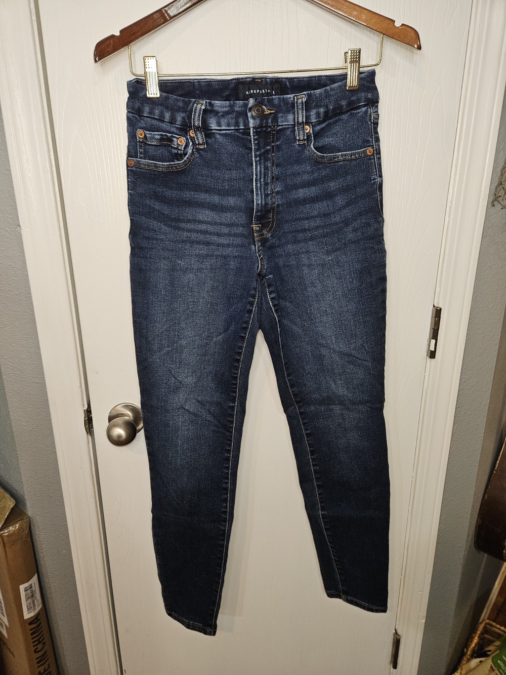 Aeropostale Women's Dark Indigo High Rise Curvy Jeggings